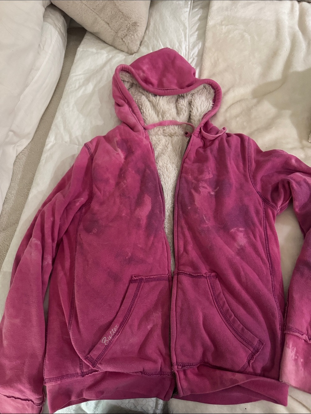 Butter Pink Fleece-Lined Zip Hoodie